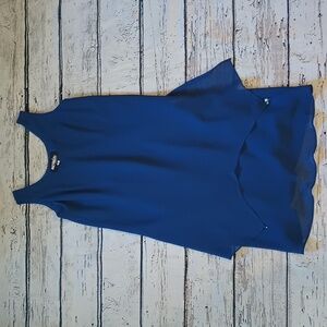 Ursula of Switzerland Vintage Blue Bead Hem Sheath Dress 8